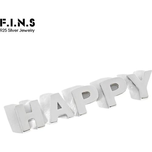 F.I.N.S S925 Sterling Silver Simple 26 English Alphabet Pendant without Chain Letter DIY Necklace for Lovers 925 Silver Jewelry