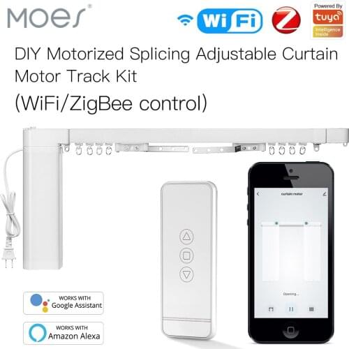 New WiFi Smart Curtain Blind Motor Alexa Google Home Tuya Control Broadlink RF Remote Control Electric Stage Curtains