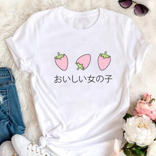 Cute Fruit Colored Printed 100%Cotton Women Tshirt Cool Girl Summer Casual O-Neck Short Sleeve Top Vacation Tee Gift for Her