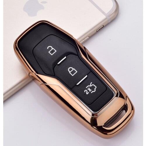 TPU Car Smart Remote Key Case Automobile Protective Key Skin Shell Cover For Ford Edge Mondeo Mustang For Ford Keys Keychain