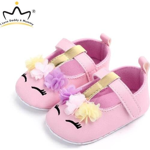Cute Unicorn Baby Girl Shoes Soft Cotton Bottom Non Slip Newborn Toddler Shoes Princess Girls First Walker Shoes