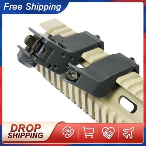 USPS Fast Shipping 1 Pair Front and Rear 45 Degree Offset Rapid Transition BUIS Backup Iron Sight Set for 20mm Picatinny/Weaver