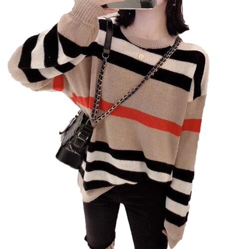 Spring Autumn Cute Striped Pullover Knitted WomenS Sweaters For Women 2021 Korean Female Winter Jumper Sweater Jersey Clothing