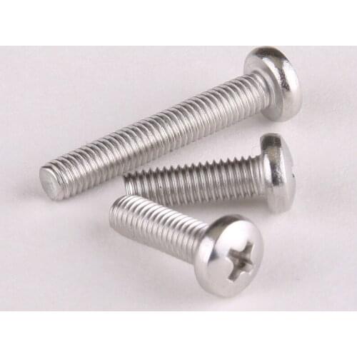 GB818 Round Pan Head Phillips Screws 304 Stainless Steel Machine Screws M4*4/5/6/8/10/12/14/16/20...140mm