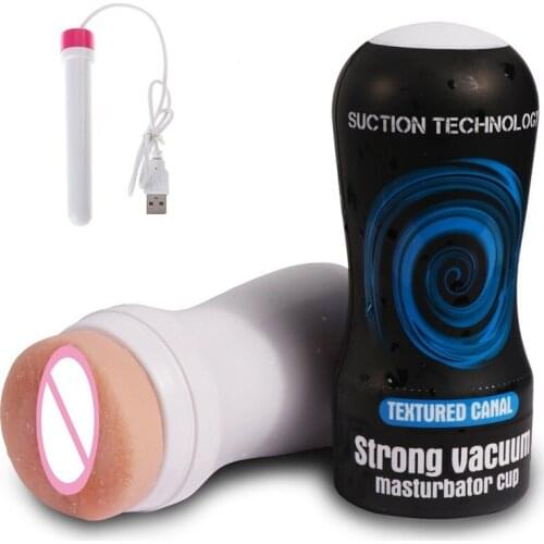 High Quality Realistic Masturbator Deep Throat Oral Cup Sucking Vagina Sex Toy For Pussy Soft Silicone Strong Vacuum Fetish BDSM