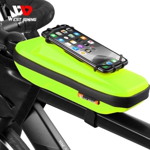 WEST BIKING Bicycle Bag With Phone Holder Frame Front Top Tube Waterproof 4.0-6.5in Cycling Bag MTB Pack Bike Accessories