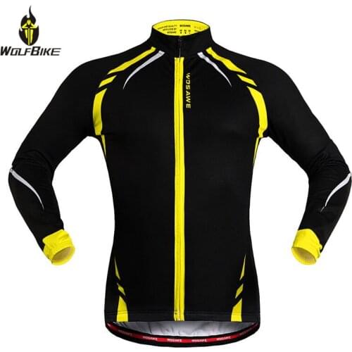 Wolfbike Thermal Fleece Cycling Jacket Jersey men bicycle soft shell sports coat mtb bike windproof Long sleeve winter clothing