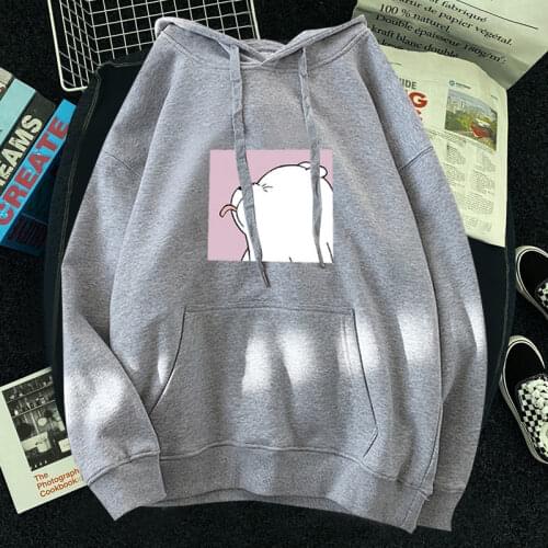 Cartoon Bear Print Hoodies Women Oversized Kangaroo Pocket Sweatshirts Hooded 2020 Autumn Harajuku Casual Korean Pullovers Tops