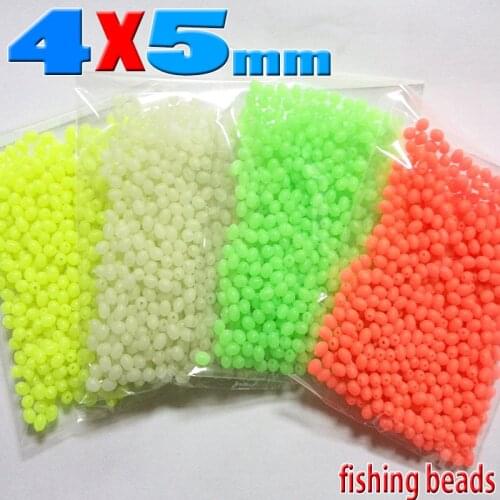 2019 hot oval soft fishing beads 4 colors size:4mm*5mm quantity:1000pcs/lot hole diameter:0.9mm