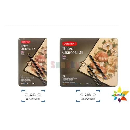 12/24 Non-toxic water Color Pencils Coloured Drawing Pencil Set Art Supplies hand drawing for Derwent Tinted Charcoal pencil