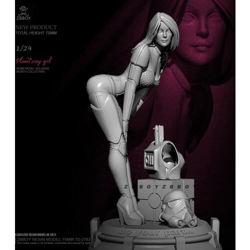 75mm 1/24 Resin model kits figure beauty colorless and self-assembled TD-2783
