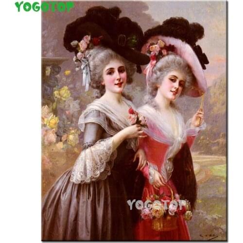 Diamond Painting 5D Full Square Round Europe Style Classic Beautiful Girl Diamond Embroidery Cross Stitch Crystal Mosaic YY5020