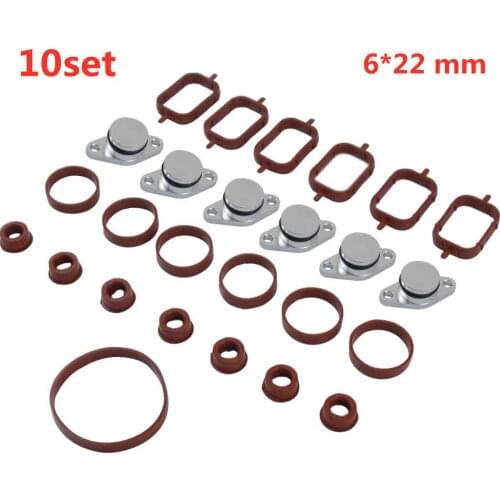 AP03 10 set 11612246949 6x 22mm SWIRL FLAP BUNGS WITH GASKETS FOR BMW E90 E65 E46 330d 520d