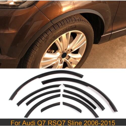 PU Wheel Arches for Audi Q7 RSQ7 Sline 2006 - 2015 Car Wheel Fender Flares Auto Wheel Flaps Moudling Trims Car Stickers