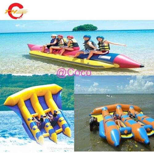 Free air ship to door,Exciting water sport game tube towables fly fish,6 seaters single row triple rows inflatable banana boat