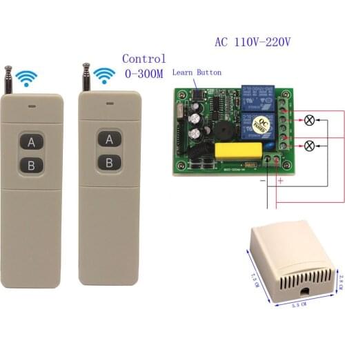 Sleeplion Motor Light Garage Door Open 220V Wireless 2CH 1/2/3 RF Remote Control Switch Universal Module 110V-220V 315/433MHz