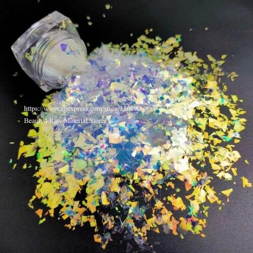 Sparkly Golden Reflect Flakes Sequins Paillette Decoration Nail Holographics Glitter 3D Flakes Resin Craft Slices Art Accessory
