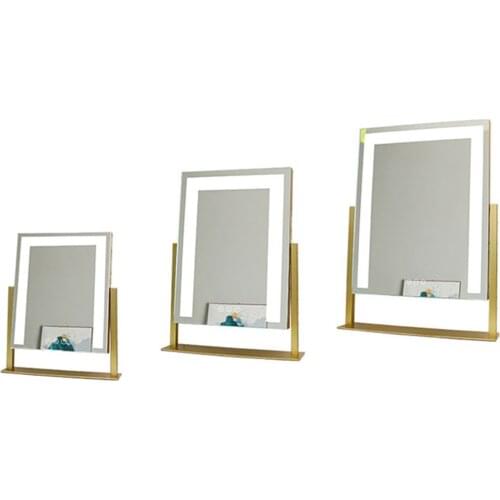 LED Vanity Mirror with Lights, Lighted Makeup Mirror Tabletop for Dressing Room & Bedroom Dimmable LED Strip and Touch Screen