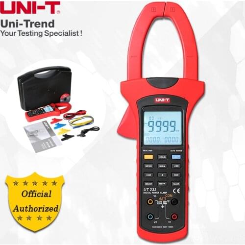 UNI-T UT231/UT233 Digital Power Clamp Meter; True RMS Clamp Power Meter, Data Storage, USB Data Transfer / LCD Backlight