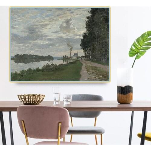 Citon Claude Monet《The Promenade, Argenteuil》Canvas Oil Painting Famous Artwork Poster Picture Modern Wall Decor Home Decoration