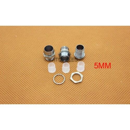 10pcs 5MM Chromed Copper Metal LED Holder with Nut Bezel Panel Mount