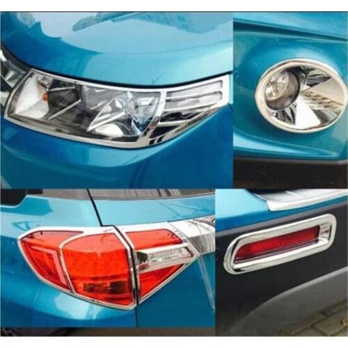 For SUZUKI Vitara 2016 1 Set ABS Chrome Car Front & Rear Tail Light Fog Light Decoration Cover Trim Car Styling Accessories
