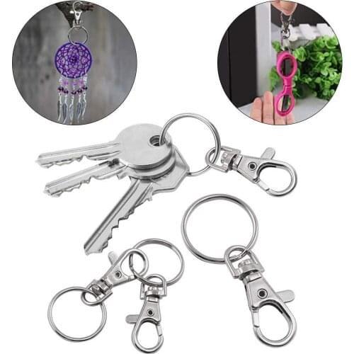 30PCS/lot Classic Key Chain Ring Metal Swivel Lobster Clasp Clips Key Hooks Outdoors Keychain Split Ring DIY Bag Jewelry
