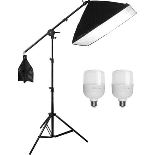 Photographic Equipment Photo Studio Light Kit Boom Arm Support 2m Light Stand Tripod 50*70cm Softbox for YouTube Video Shooting
