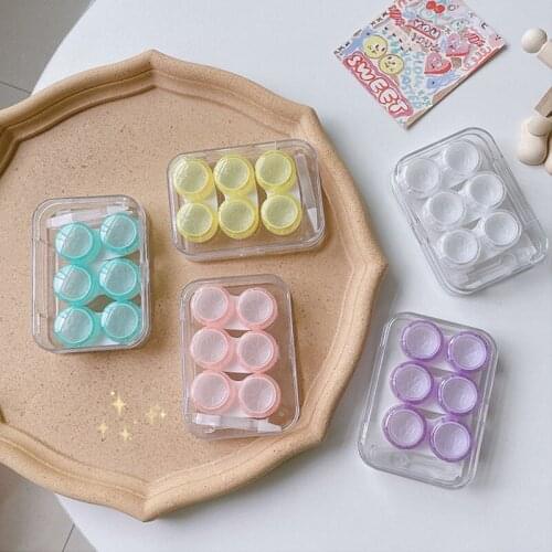 Candy Colors Contact Lens Case Glasses Lenses Box for Unisex Eyes Care Kit Holder Container Support Gift