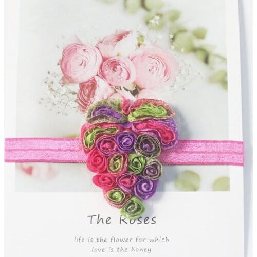 Creative Chiffon Apple Grape Applique Headband Cute Elastic Hair Bands for Baby Girl Photography Props Birthday Hair Accessories