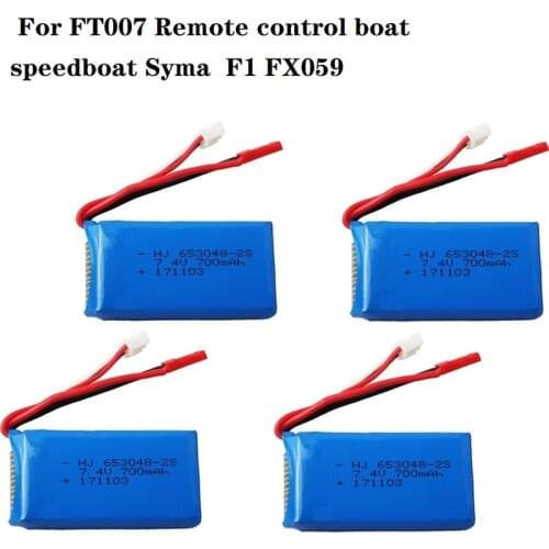 7.4V 700mAh Lipo battery For FT007 Remote control boat speedboat Syma F1 FX059 Remote control aircraft Li-po 2s 7.4 653048