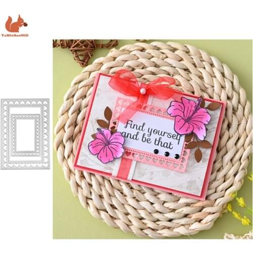 YaMinSanNiO Heart Frame Dies Metal Cutting Dies for Diy Scrapbooking Cuts Craft Card Album Making Embossing Template Background