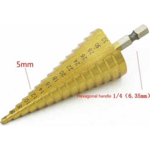 HSS Steel Large Step Cone Hex Shank Coated Metal Drill Bit Cut Tool Set Hole Cutter