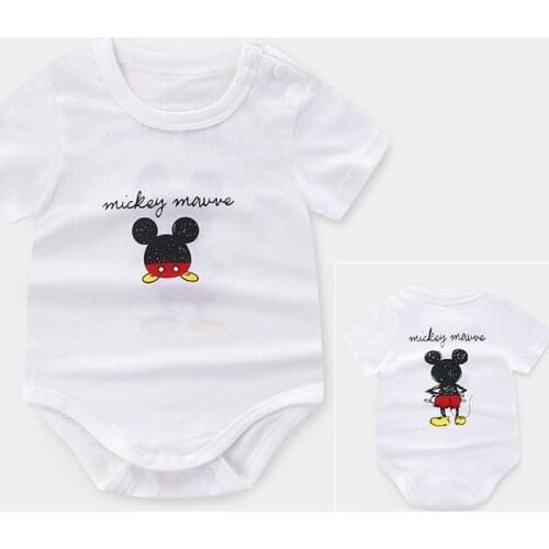 Mickey Mouser Baby Clothes New Born Baby Bodysuit Small Girl Short Sleeve Romper Infantil Summer Romper Girl Onesie