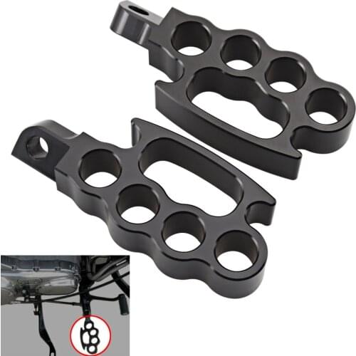 Motorcycle Black Knuckle Footpeg Footrest Foot peg Pedal For Harley Sportster Cafe Racer Chopper Touring Street Glide