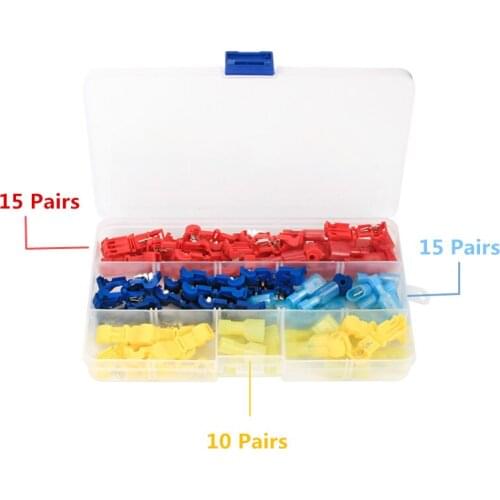 80Pcs Scotch Lock Electrical Cable Connectors Quick Splice Lock Wire Convenient Crimp Terminals Set