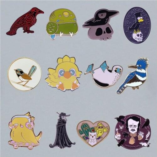 Interesting Cartoon Crow Brooch Originality Lapel Badge Denim Jacket Backpack Pin Decoration Childrens Fashion Jewelry Gifts