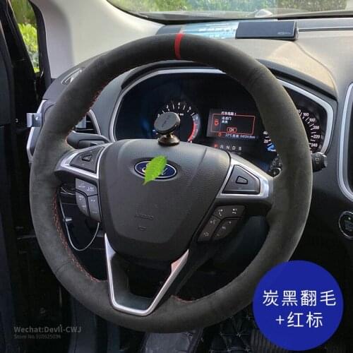 Hand-sewn steering wheel cover for Ford new Mondeo Focus Escort Kuga Edge Taurus car grip cover