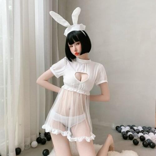 JIMIKO sexy lingerie Free girl Halloween cosplay costumes rabbit uniform see through lingerie woman sexy Kawaii Erotic Outfit