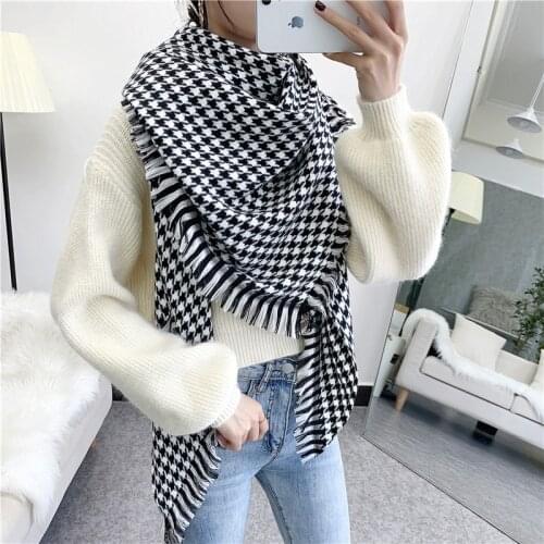 Swallow Gird Double Sides Scarf for Women Tassel Cashmere Ladies Shawl Warm Dreieckstuch Winter Pashmina Triangular scarf 175cm