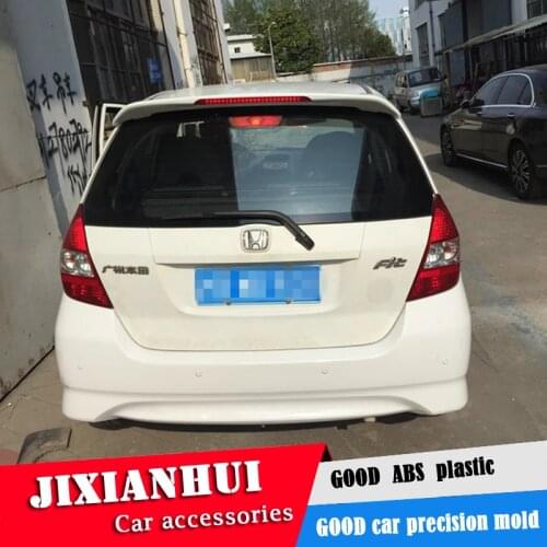For Fit Spoiler 2004-2007 Honda Jazz Spoiler ABS plastic Material Car Rear Wing Color Rear Spoiler