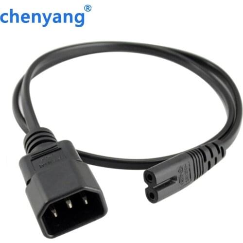 0.3m/1m/2m Standard Molded IEC 320 C14 Socket to IEC C7 Plug AC Power Adapter Cable