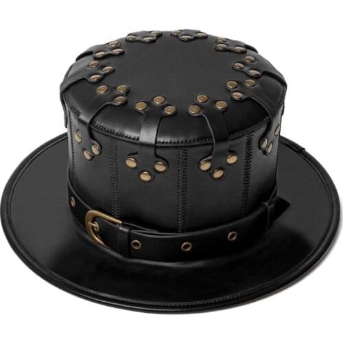 Steampunk Halloween Magic Gentleman Top Hat Leather Headdress Novelty Costumes Masquerade Party Cosplay Personalized H9ED