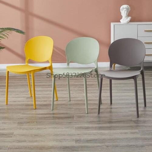 Nordic Chair Adult Thickened Plastic Stool Lazy Armchair Household Dining Chair Desk Chair Makeup Chair Leisure Chair