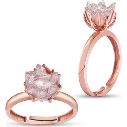 Tevuli 925 Sterling Silver White Lotus Flower Ring