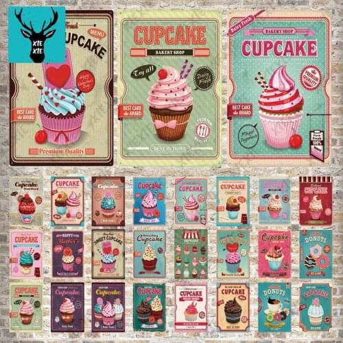Cake Metal Poster Plaque Metal Vintage Bakery Kitchen Decor Sign Wall Decor Metal Tin Sign Plaque Restaurant Home Decor