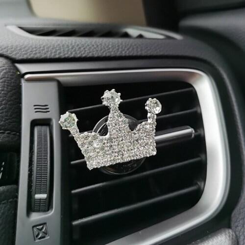 Diamond Crown Decoration For Car Air Vent Clip Air Freshener In Auto Interior Decor Car Aroma Diffuser Car Accessories Girls