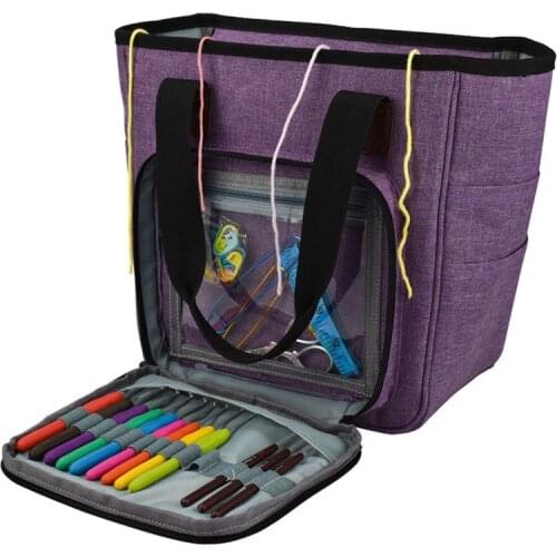 Knitting Needles Sewing Set DIY Storage Bag Crochet Hooks Thread Yarn Storage Bag DIY Organizer Holder Wool Hooks Knitting Bag