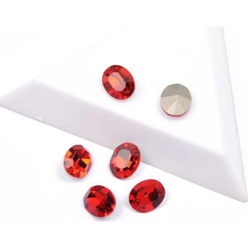 YANRUO 4128 Top Fancy Rhinestone Oval Shape Lt. Siam Color Rhinestone Glass Diamond Design DIY Nail Art Decorations