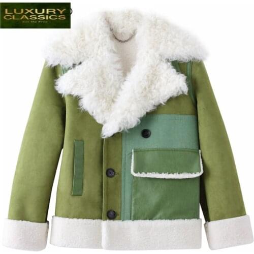 Women Winter 2021 Jacket New Wool Fur Collar Motorcycle Clothing Female Sweet Harajuku Cotton Coat Chaqueta Mujer LWL975